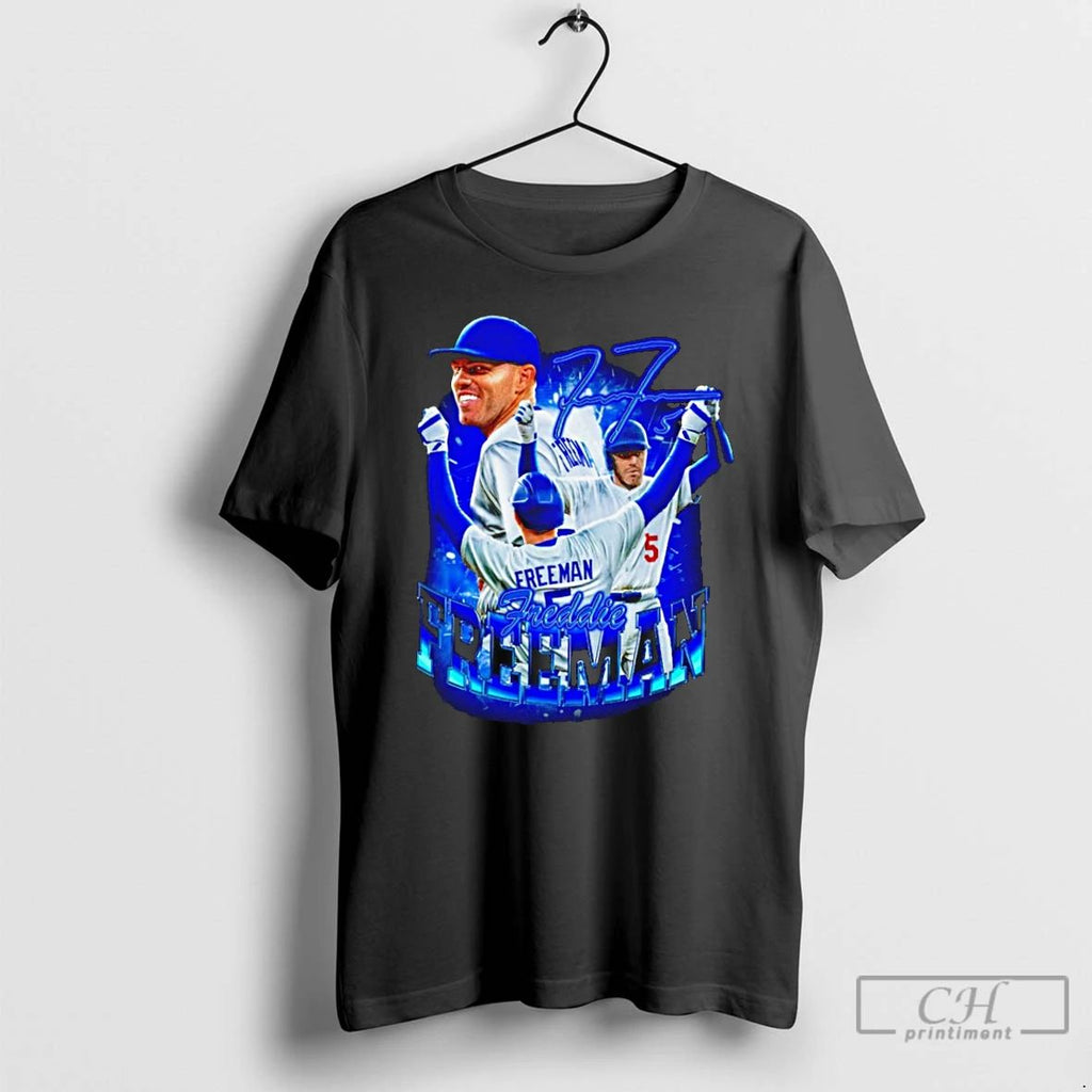 Classic Freddie Freeman Mlb Los Angeles Dodgers Signature T Shirts