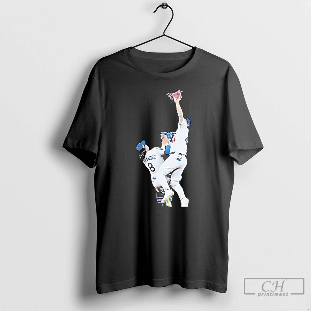 Premium Dodgers Game 7 Andy Page Kike Hernandez Outfield Catch Baseball Vintage T Shirts