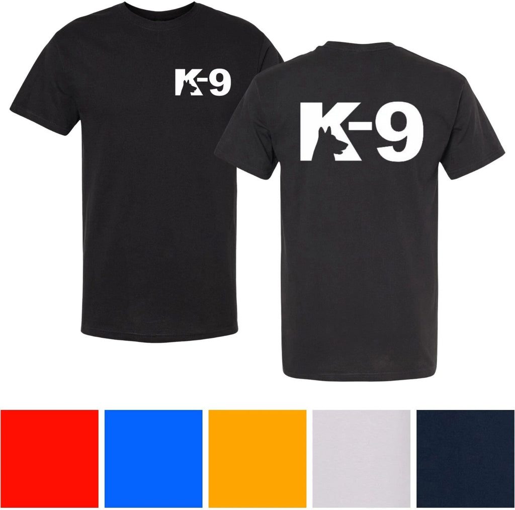 K9 Canine Dog Police T-Shirt Double Side Print Official Law Enforcement Shirt