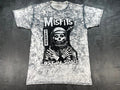 Tie Dye White Black MISFITS Rock Metal Band Punk Terror Lost in Space Med Shirt