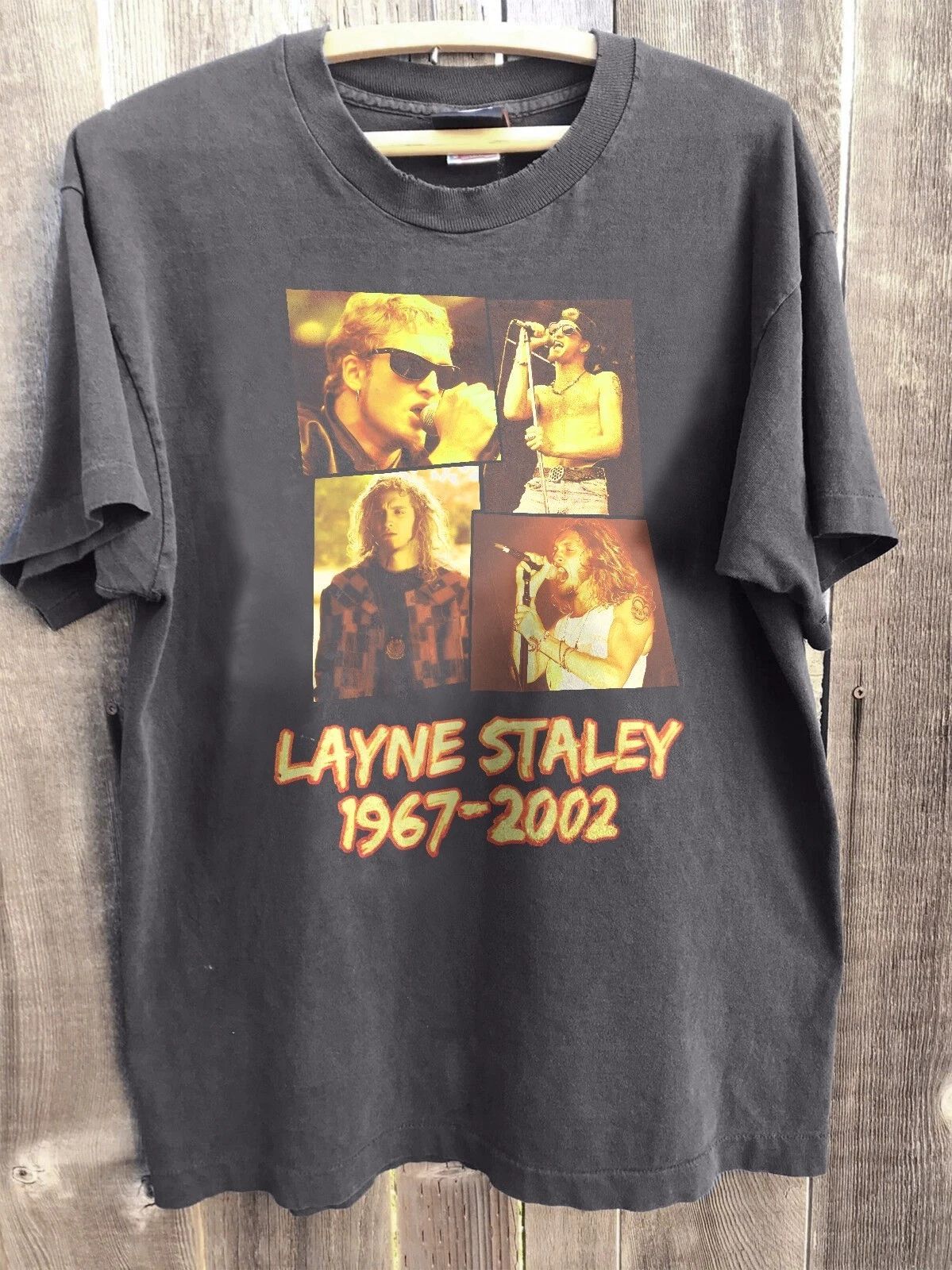HOT! Alice In Chains Layne Staley 1967-2002 Retro Rock Band Charcoal  Unisex Tee