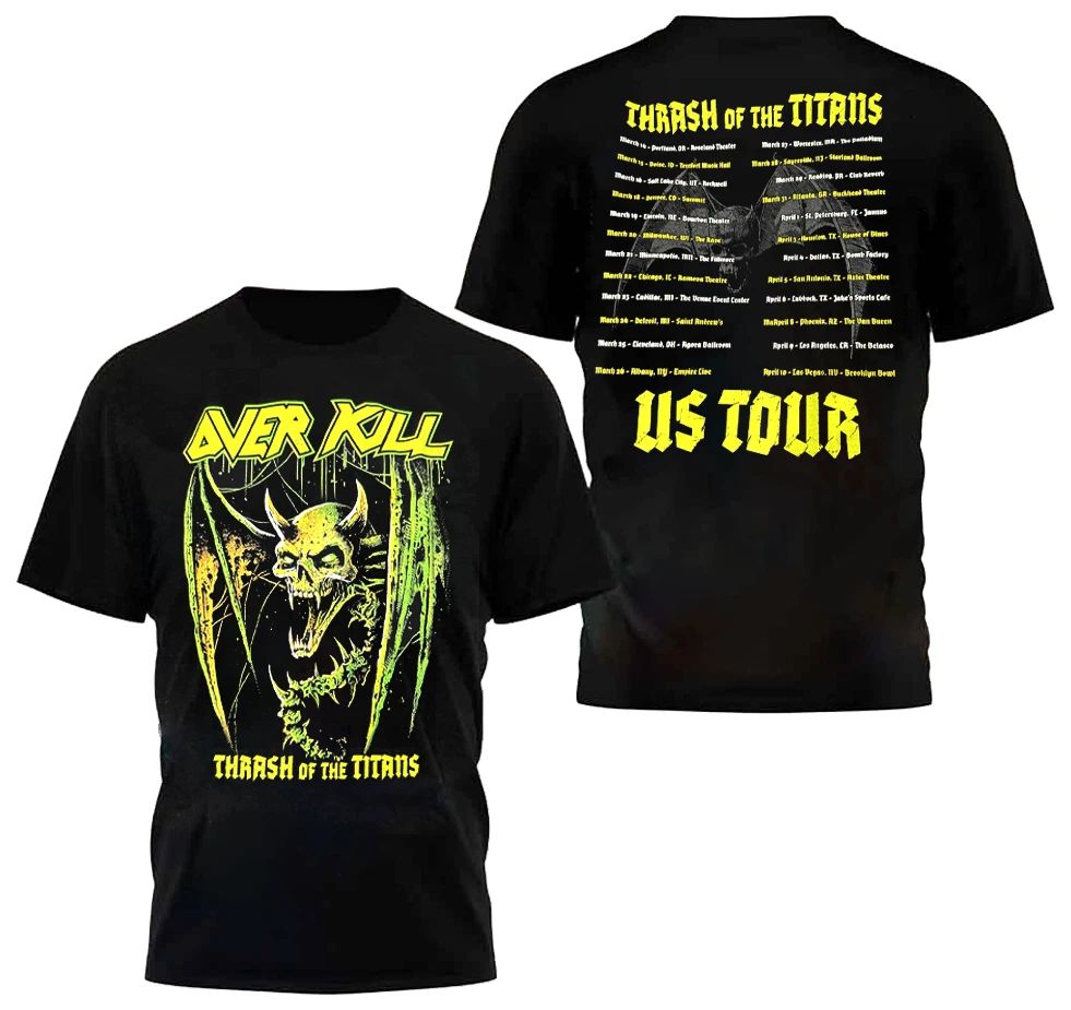 Over Kill Thrash of the Titans US tour 3D Shirt Polyester Gift For Fan PP3024