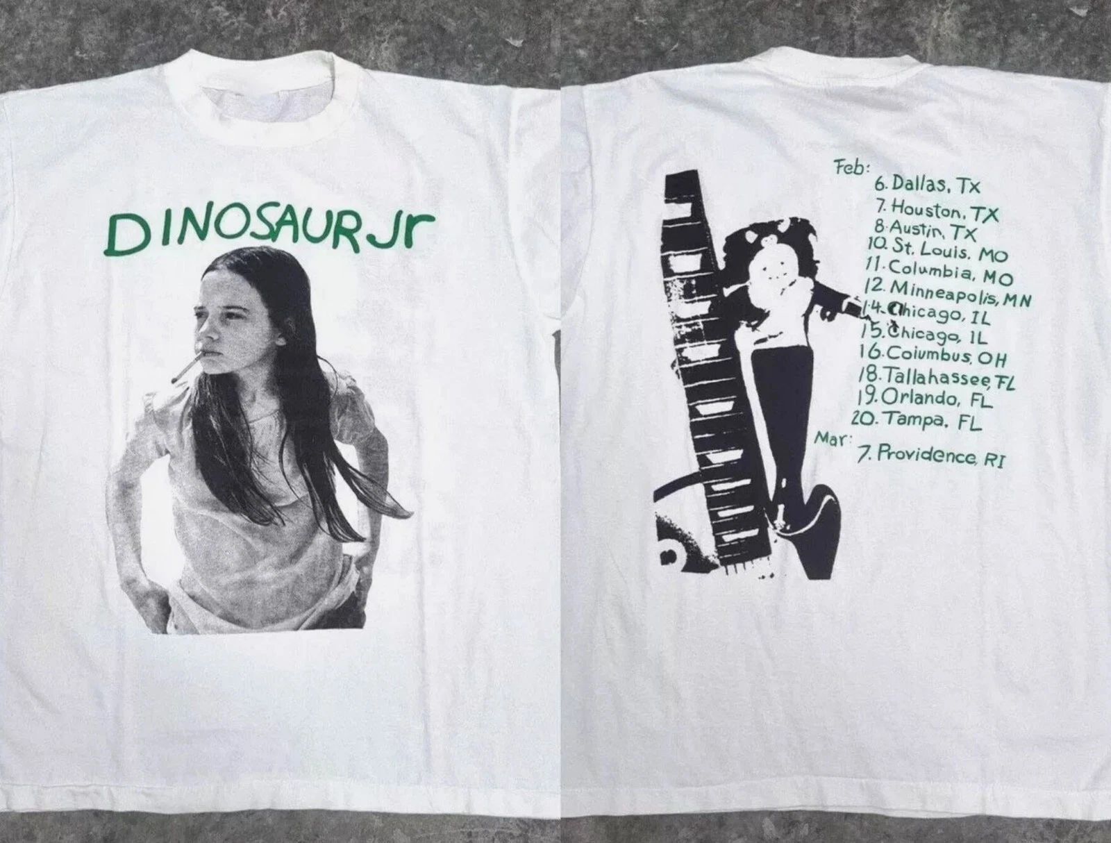 Dinos.aur Jr T-Shirt Green Mind Tour 1991 T-Shirt Cotton Full Size S to 5XL