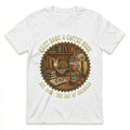 Vintage Cat Coffee Book Lover T-Shirt Retro Cozy Reading Nook Graphic Tee White