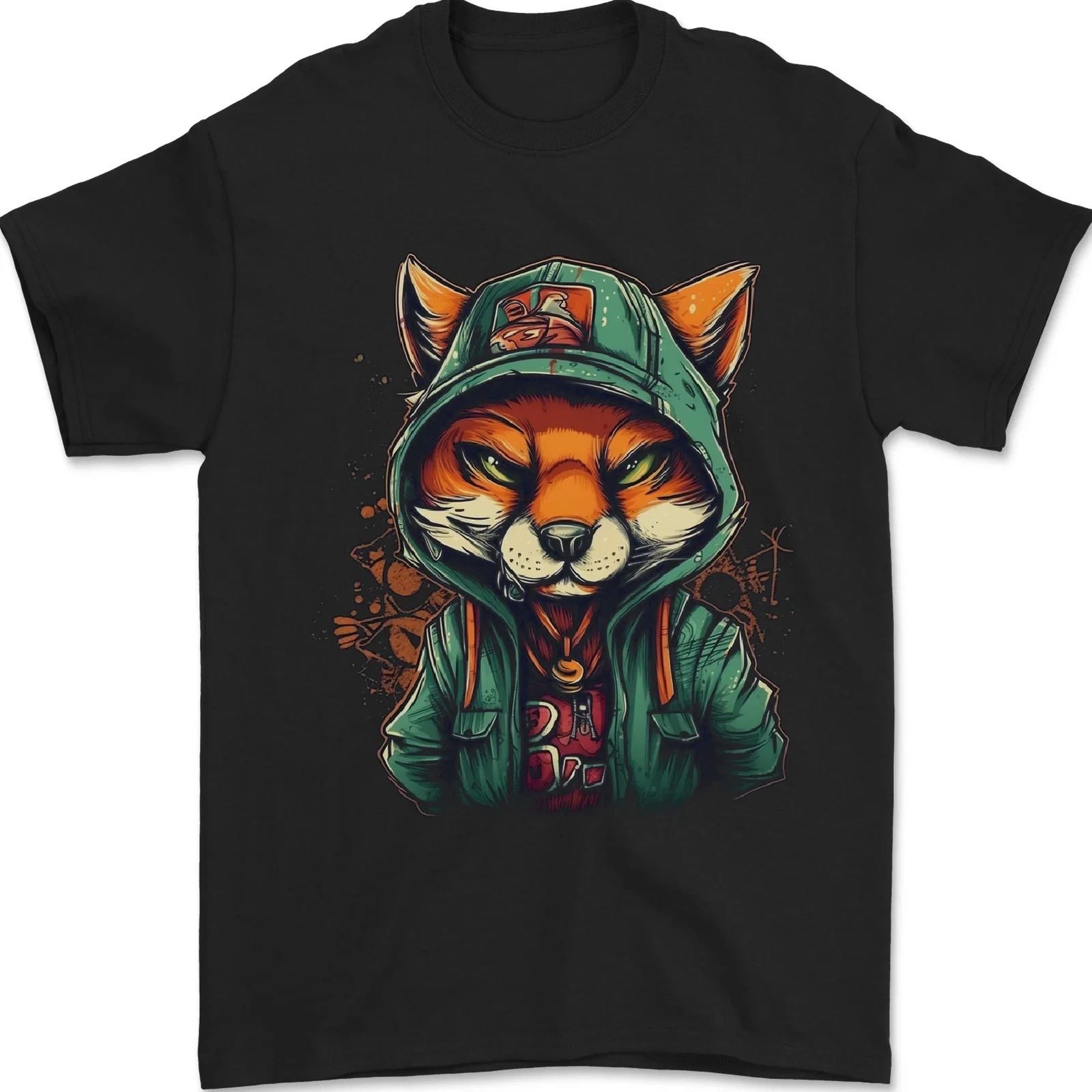 A Mischievous Fox Mens T-Shirt 100% Cotton