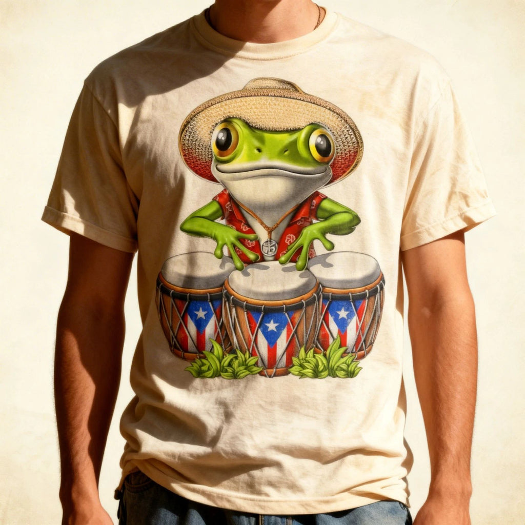 Puerto Rico Coqui Frog Boricua Puerto Rican Flag Taino T-Shirt