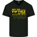 May the 50s Fifties Be With You Sci-Fi Mens V-Neck Cotton T-Shirt