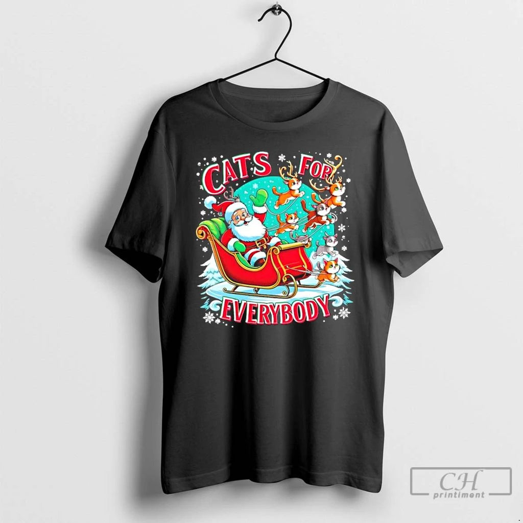Classic Christmas Cats For Everybody Funny Santa T Shirts