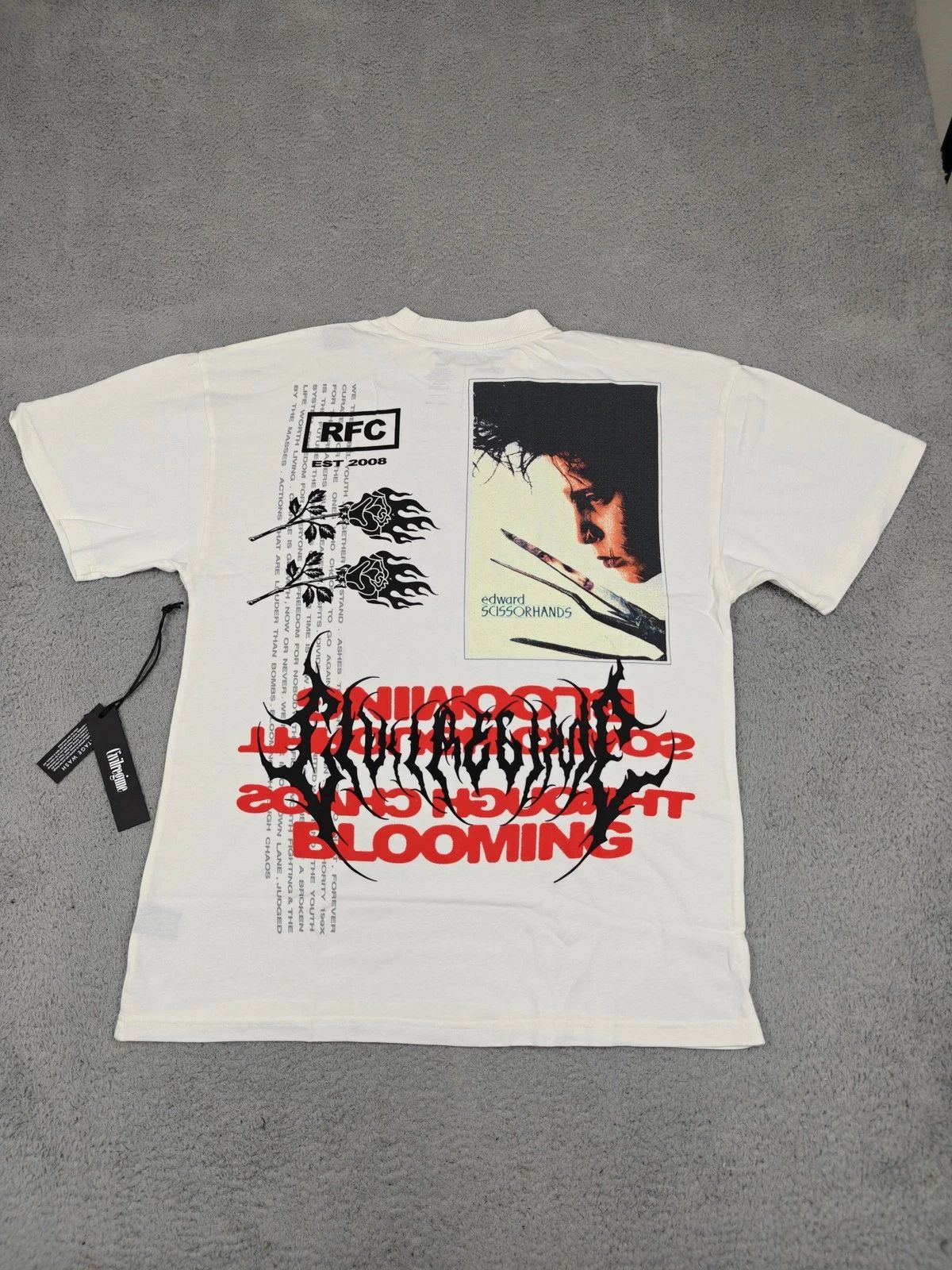 Civil Regime Edward Scissorhands Shirt Mens Medium Butter Oversized Graphic Tee
