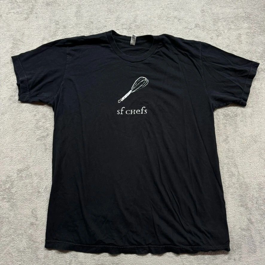 SF Chefs T Shirt Mens Black Extra Large Custom Graphics XL Causal Kitchen