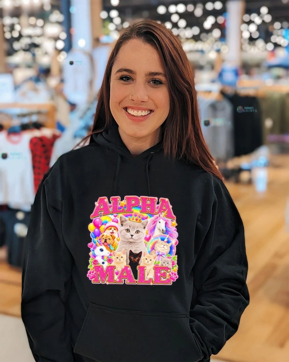 Alpha Male Kitten and Unicorn Rainbow Collage shirt