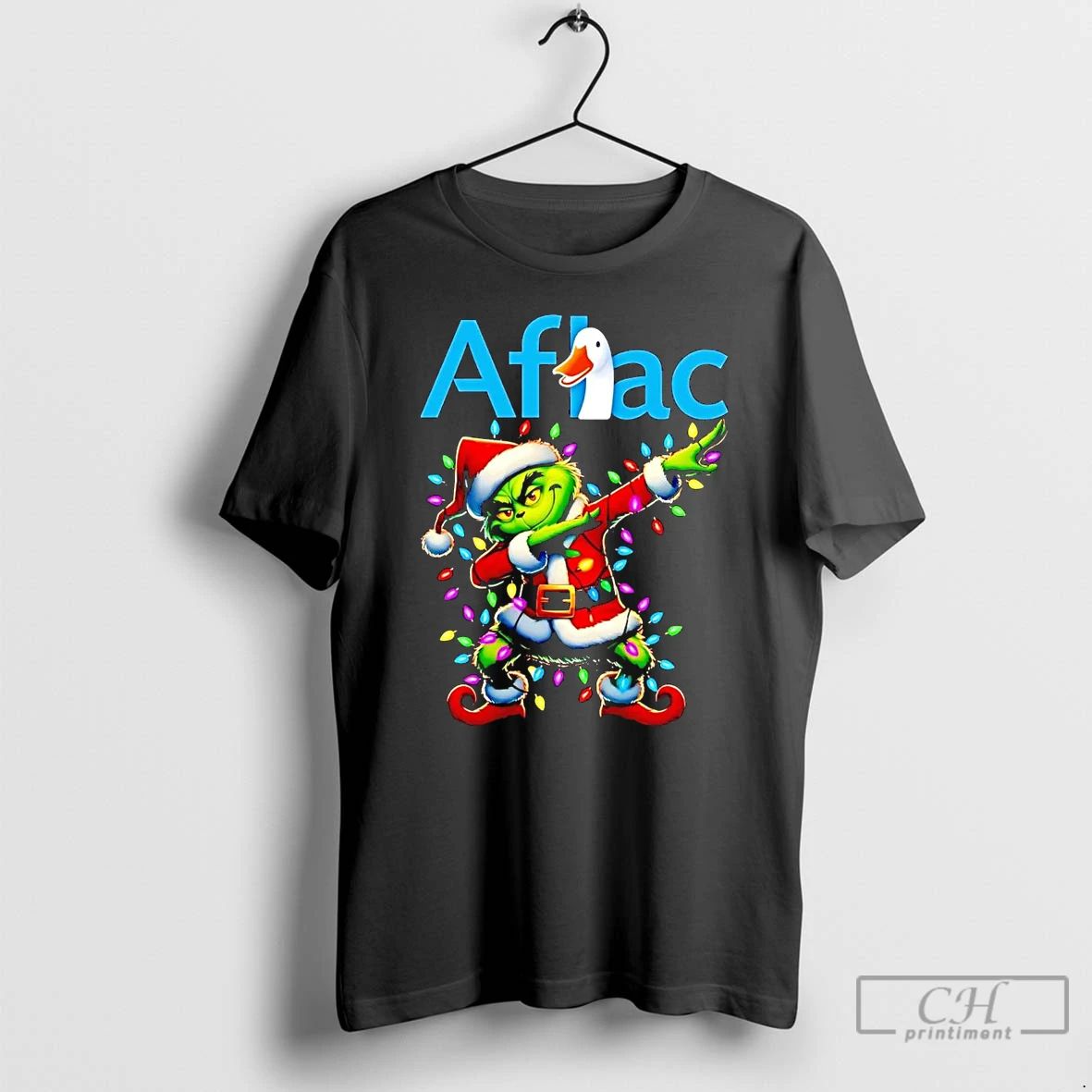 Classic Santa Grinch Dabbing Aflac Christmas Light T Shirts