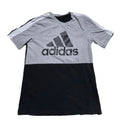 Adidas Shirt Mens Small Colorblock Black Gray Crew Neck Short Sleeve Casual