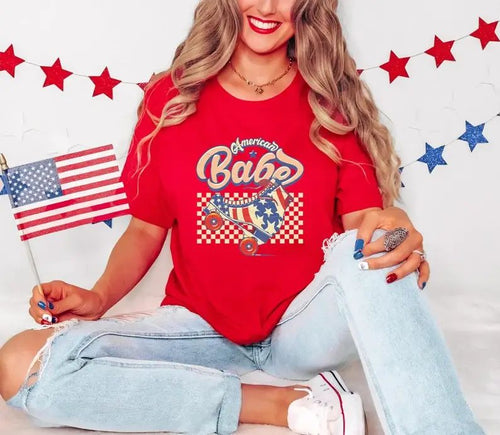 American Babe Roller Skating T-Shirt