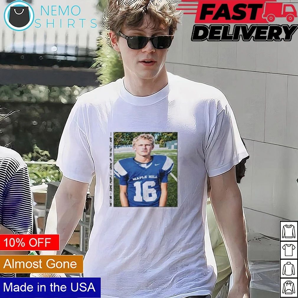 Jahmyr Gibbs wearing Jared Goff’s High School Photo shirt
