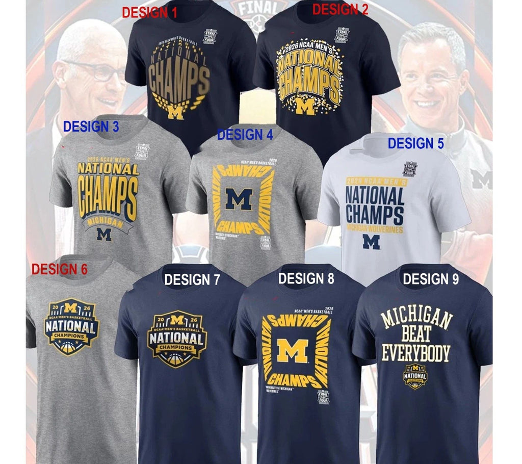 FAST SHIP - Michigan Wolverines 2026 Men's Basketball National Champ T-Shirt