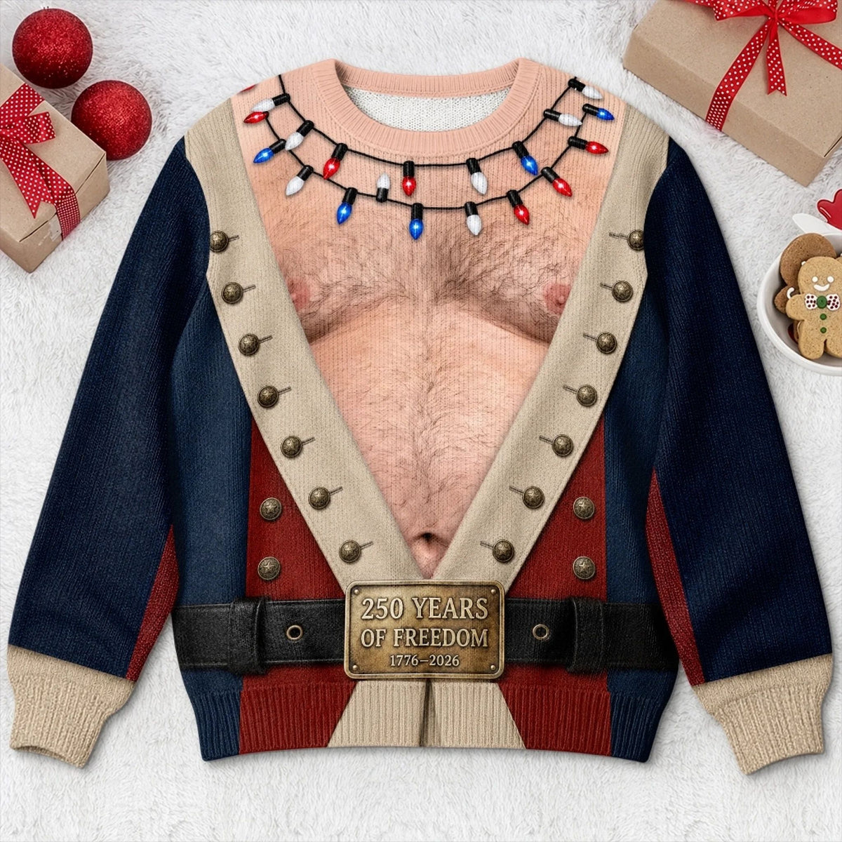 Custom Funny Ugly Sweatshirt - Personalized America 250th Anniversary Christmas Gifts For Men - A Christmas To Remember
