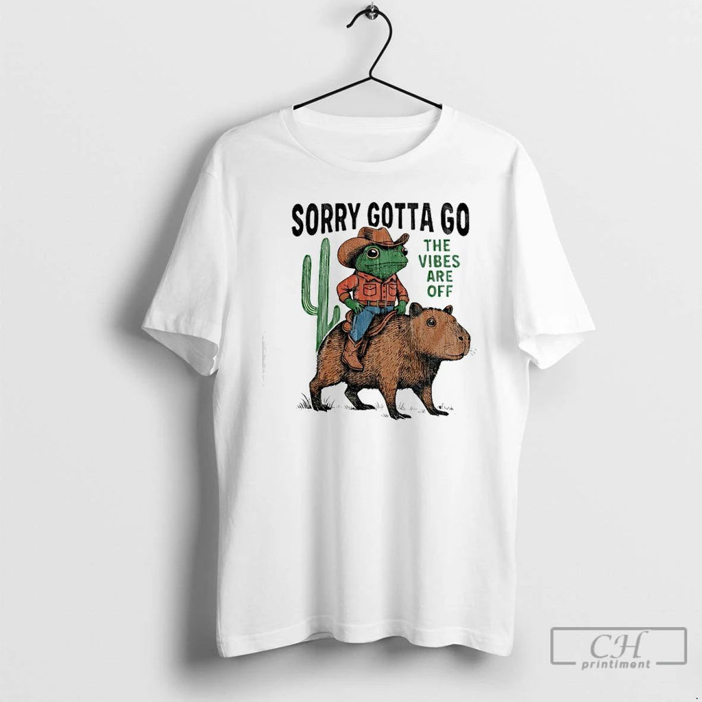 Premium Cowboy Frog Riding Capybara The Vibes Are Off T Shirts