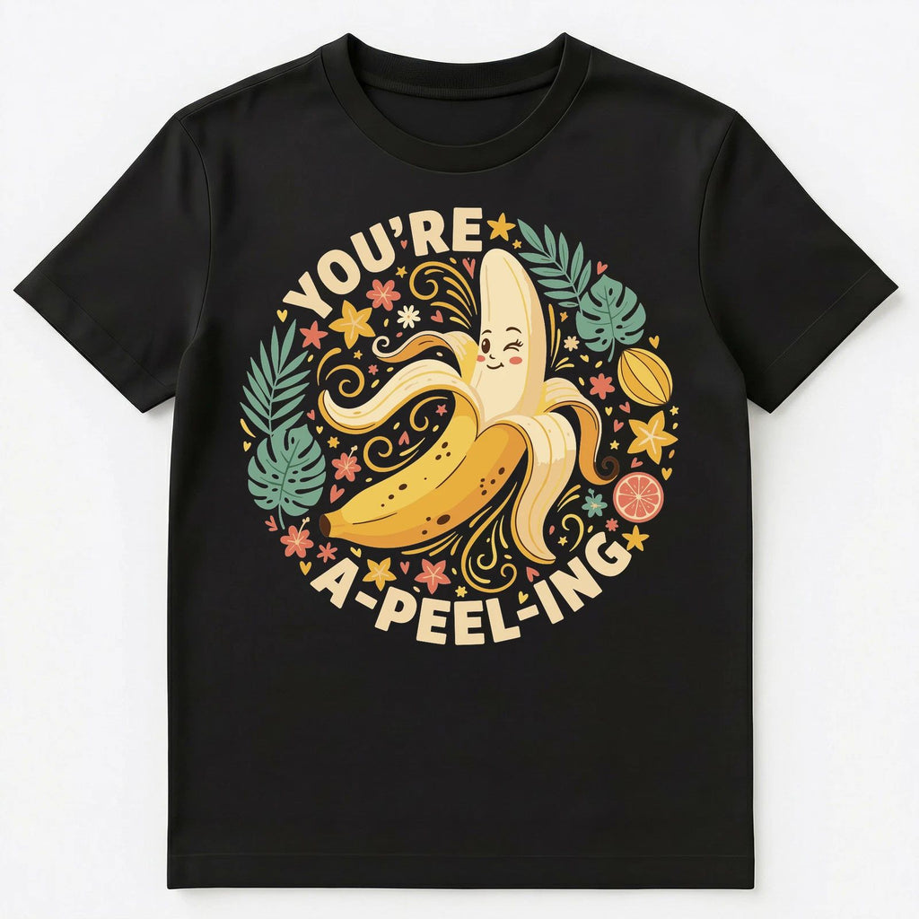 Youre A Peeling Cute Motivational Banana Design Unisex T-Shirt