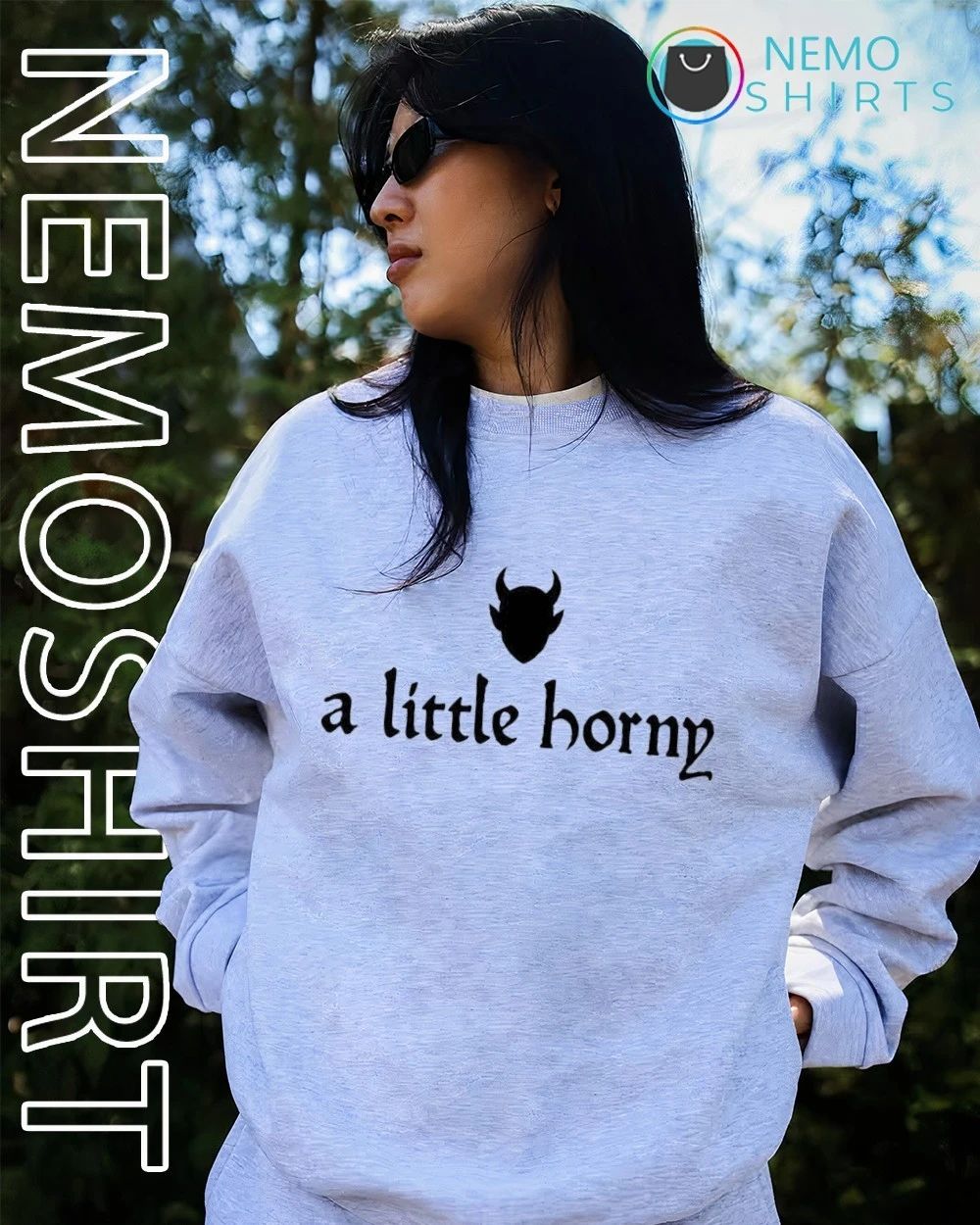 A Little Horny Devil funny slogan humor shirt