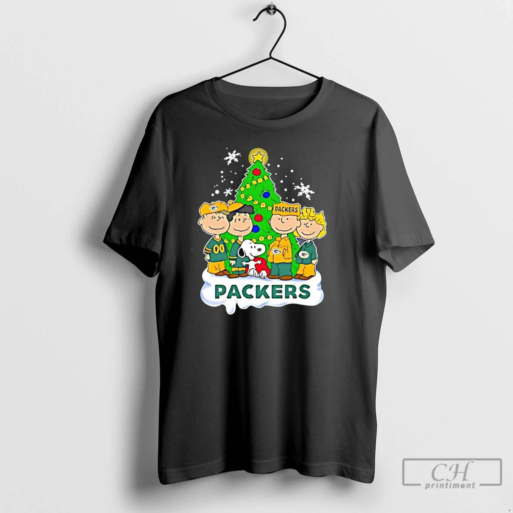 Classic Peanuts Characters X Green Bay Packers Chrismas T Shirts