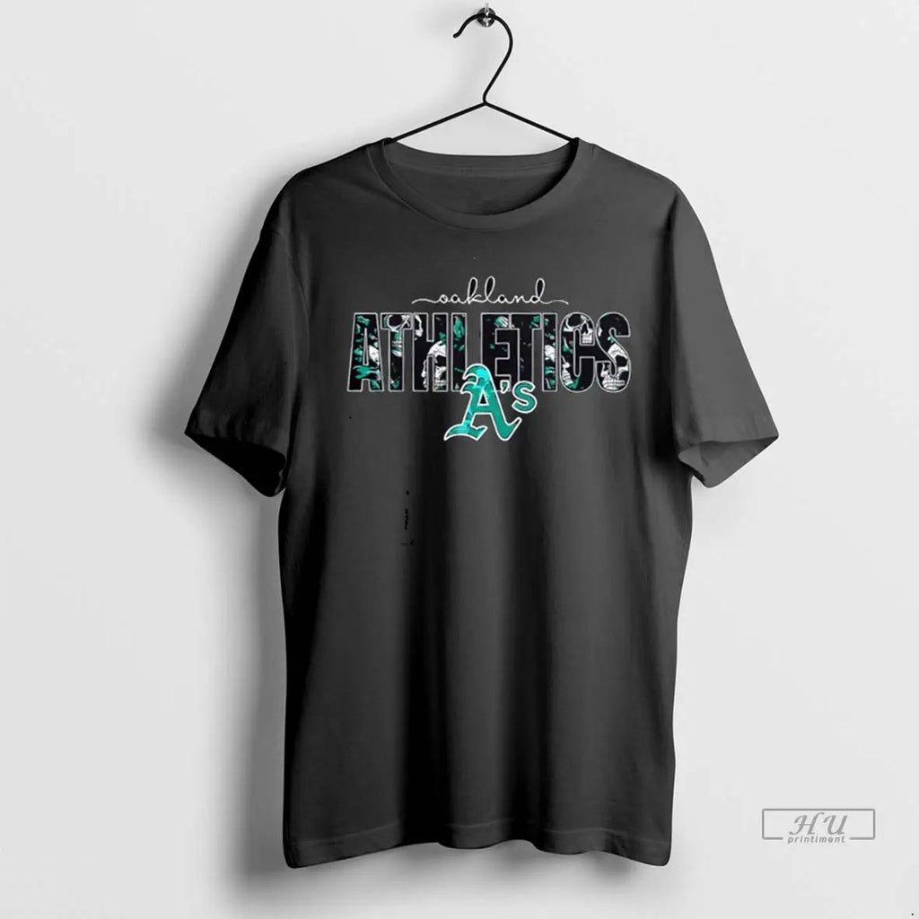 Trending Athletics Skulls Floral Graphic Baseball T Shirts