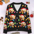 Custom Photo All Is Calm, All Is Pawsome - Dog & Cat Personalized Custom Ugly Christmas Cardigan - Christmas Gift For Dog Lovers