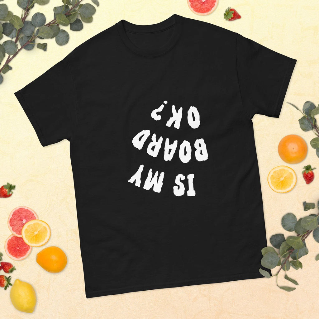 Skate board, surf board, and snow board funny Men's classic tee
