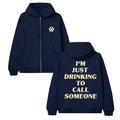 New! S Carpenter "Drinking to Call Someone" Zip-Up Hoodie Gift For Fans