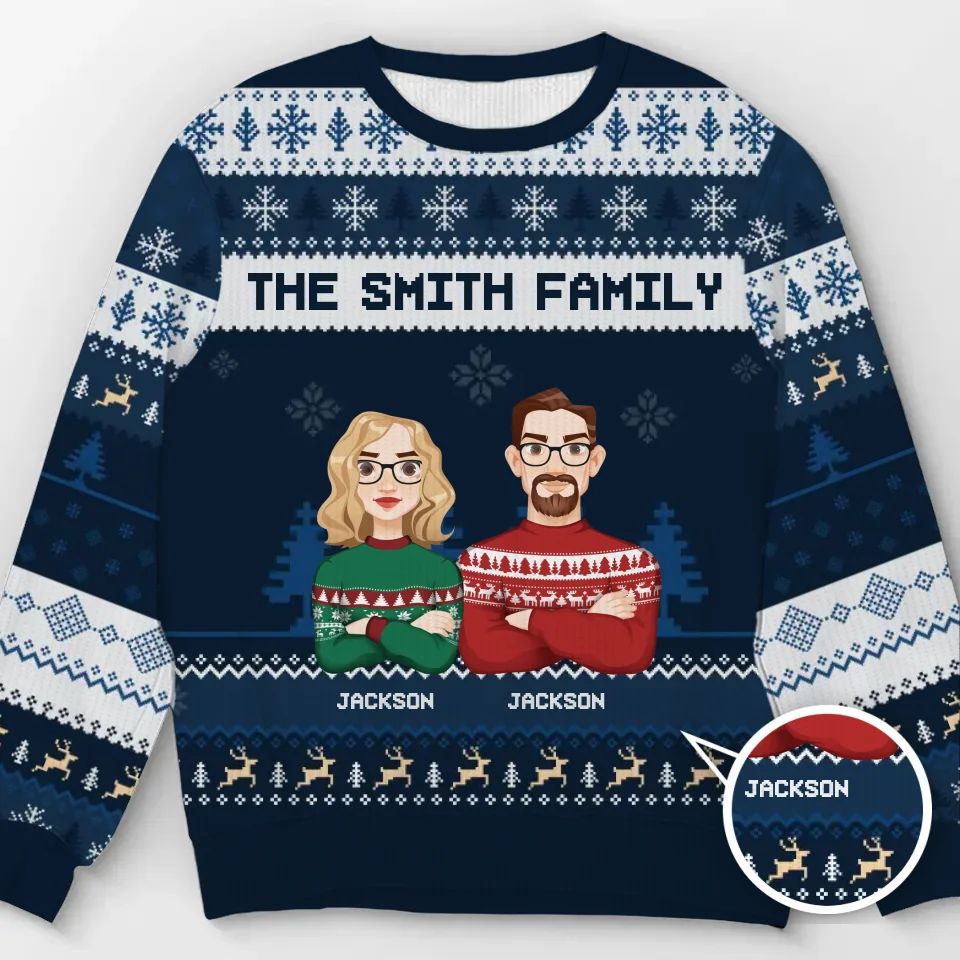 Christmas Is A Reminder Of The Joy That Family Brings - Family Personalized Custom Ugly Sweatshirt - Unisex Wool Jumper - Christmas Gift For Family