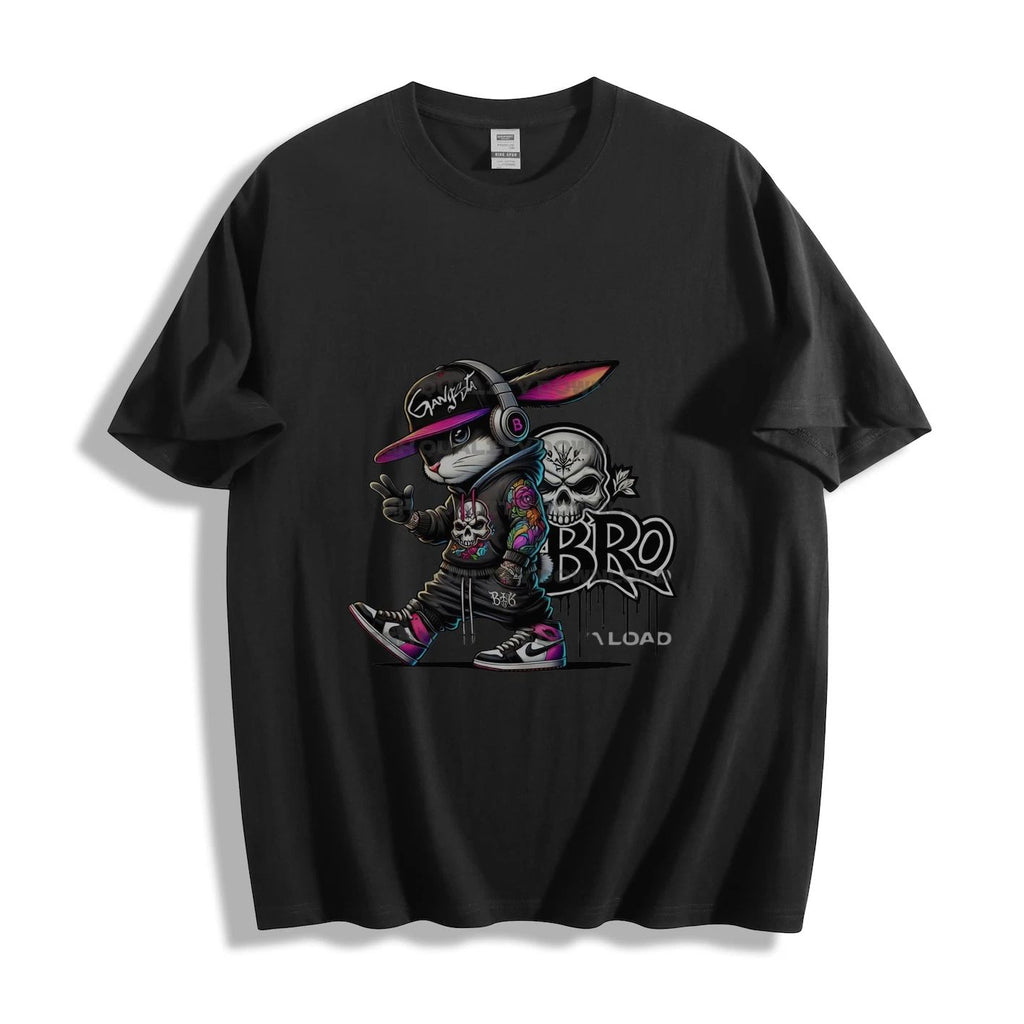 Gender-Neutral Trendy Rabbit Streetwear Graphic T-Shirt