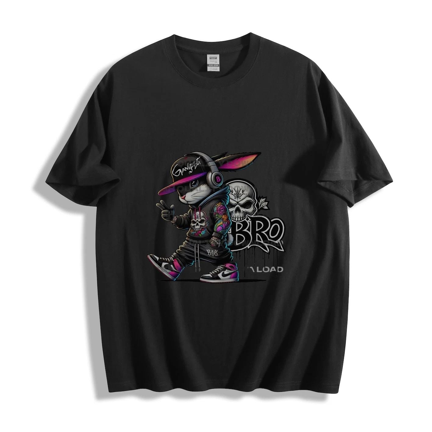 Gender-Neutral Trendy Rabbit Streetwear Graphic T-Shirt