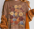 Boho Fall Flower Dahlia Floral Comfort Tee Shirt Women