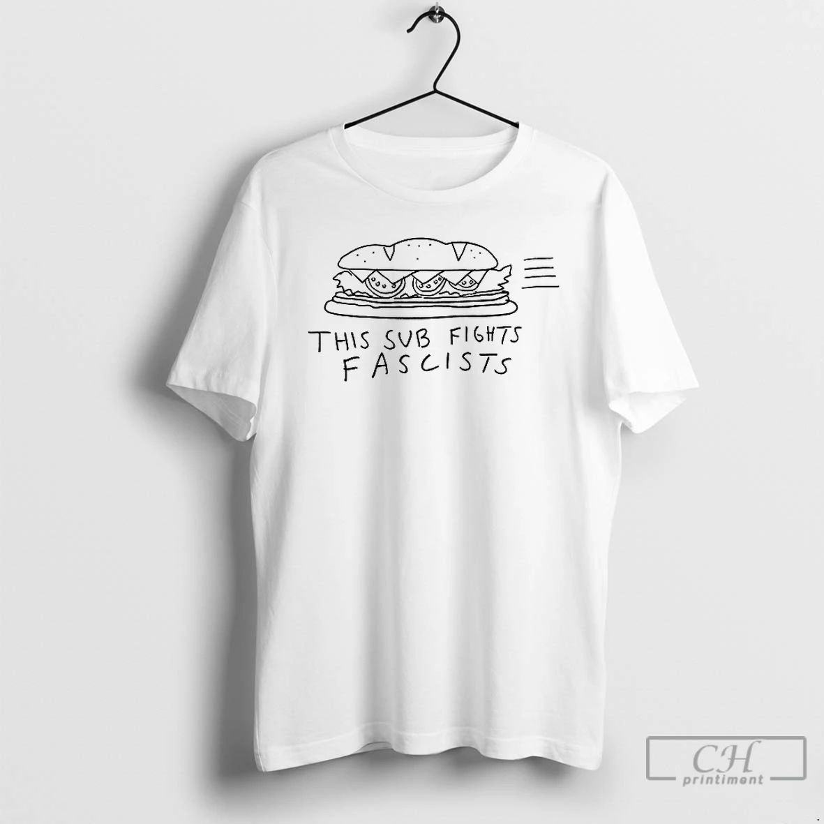 Premium This Sub Fights Fascists Funny Parody Sandwich T Shirts