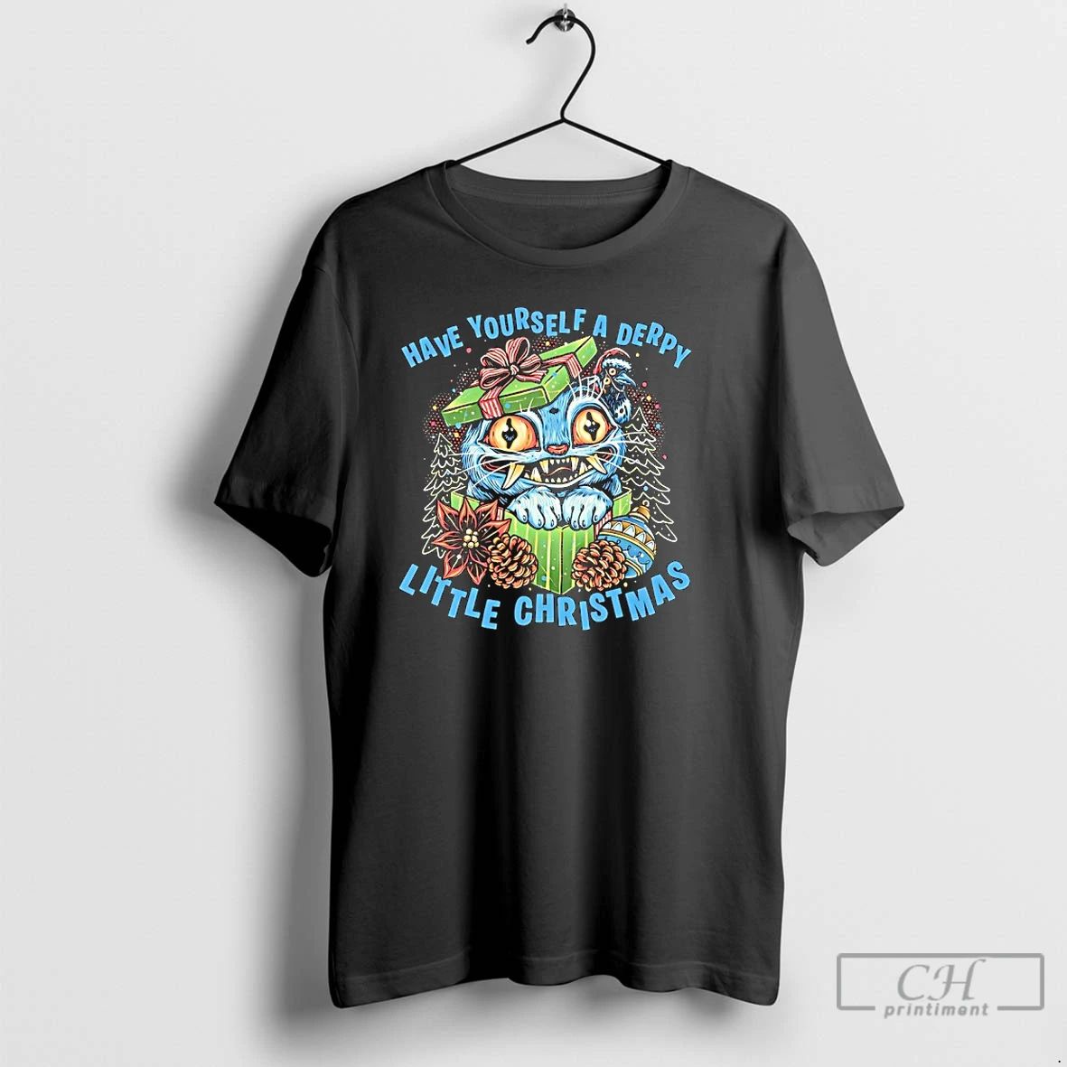 Classic Cat Have Yourself A Derpy Little Christmas T Shirts