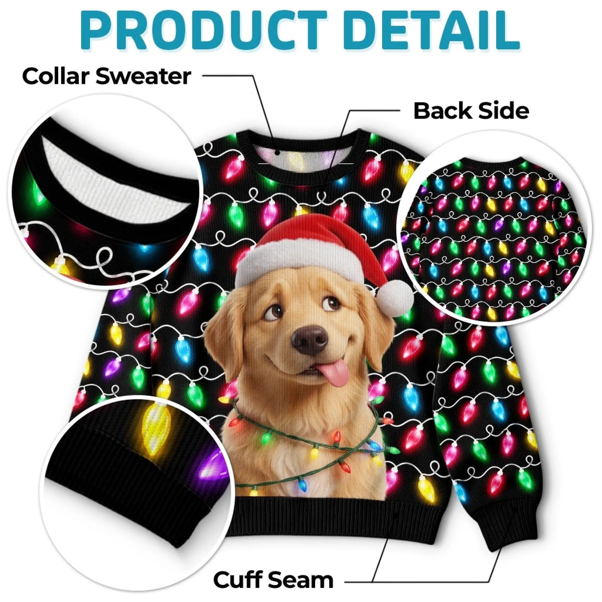 Custom Photo Christmas Dog Gifts - Personalized Ugly Sweatshirt