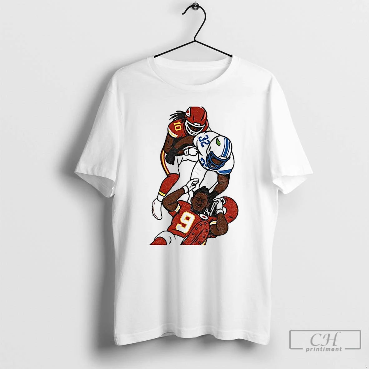 Classic Detroit Vs Everybody Detroit Lions Vs Kc Chiefs Football Match Moment Art T Shirts