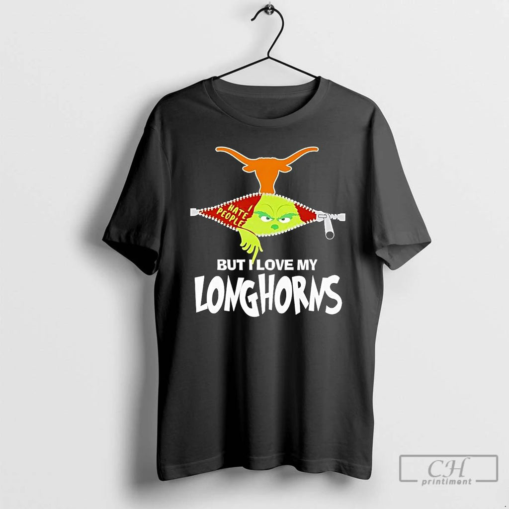 Classic Grinch I Hate People But I Love My Texas Longhorns T Shirts