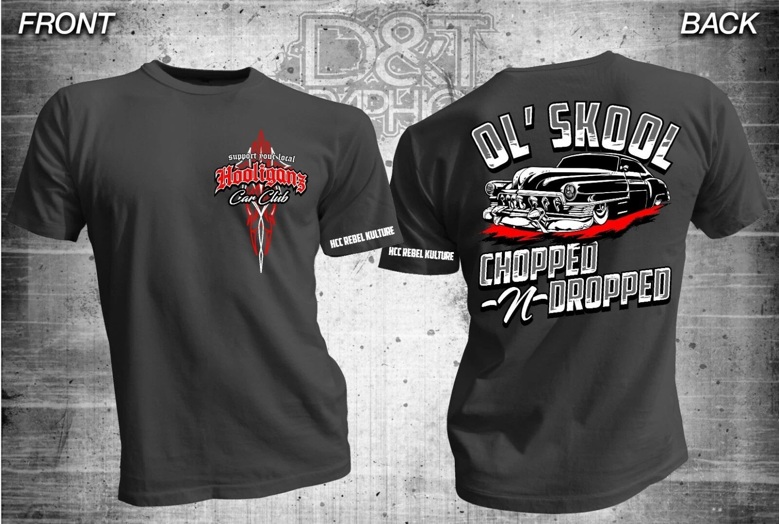 HOOLIGANZ TEE SHIRT HOT ROD ROCKABILLY REBEL CHOPPED TOP LOWRIDER LIFE SUPPORT