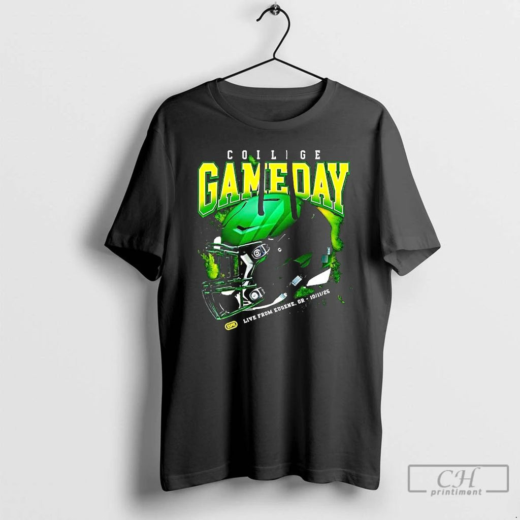 Premium College Gameday Green Football Helmet October Live From Eugenr Or Oct 11st 2025