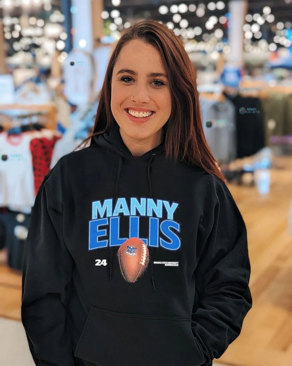 Manny Ellis No 24 Indiana State University Running Back shirt