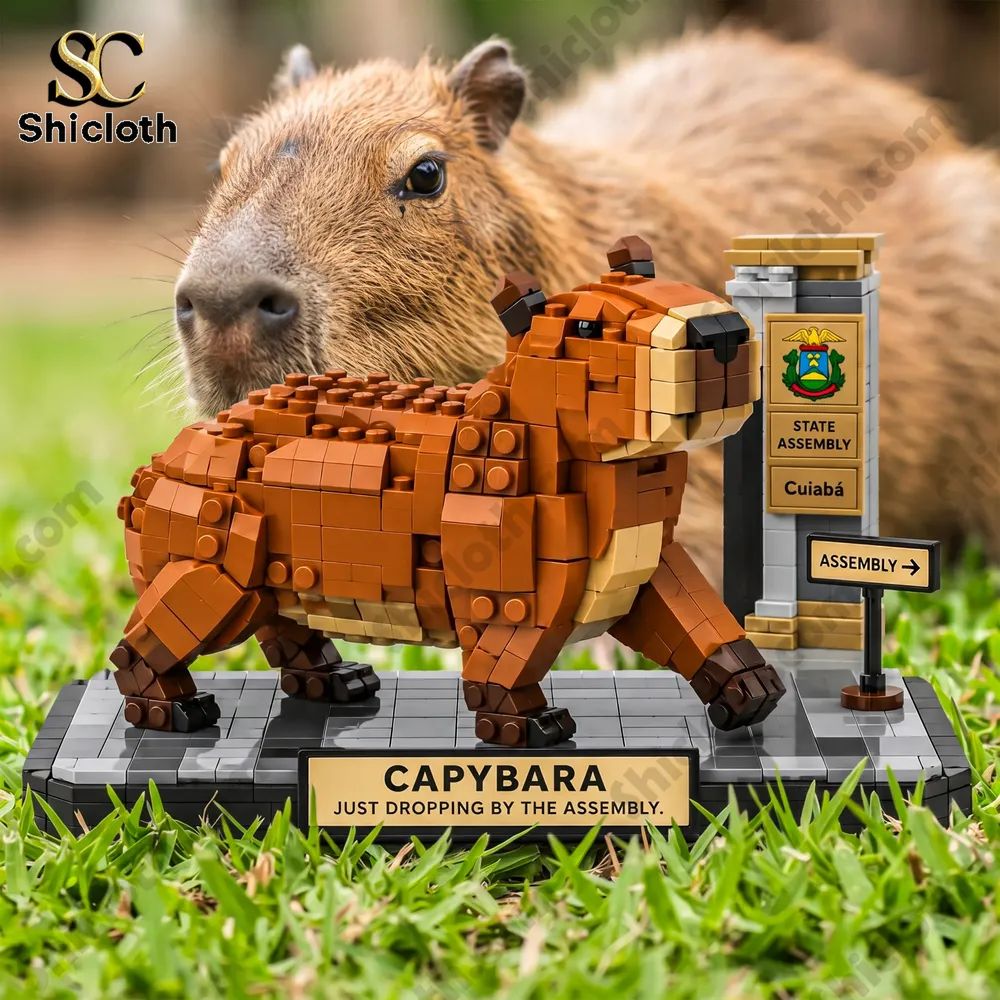 Capybara Just Dropping By The Assembly Building Brick Set