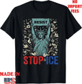 Stop ICE Funny Statue of Liberty Boho Floral Resist Retro T-Shirt, Kid Adult Tee