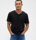 Gap Everyday Soft Shirt Mens Large Tapestry Black V-Neck Cotton Jersey Tee NEW