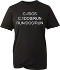 C:/DOS RUN RUN/DOS/RUN T-Shirt Retro Fun Computer Geek Nerd Programmer Mens Tee