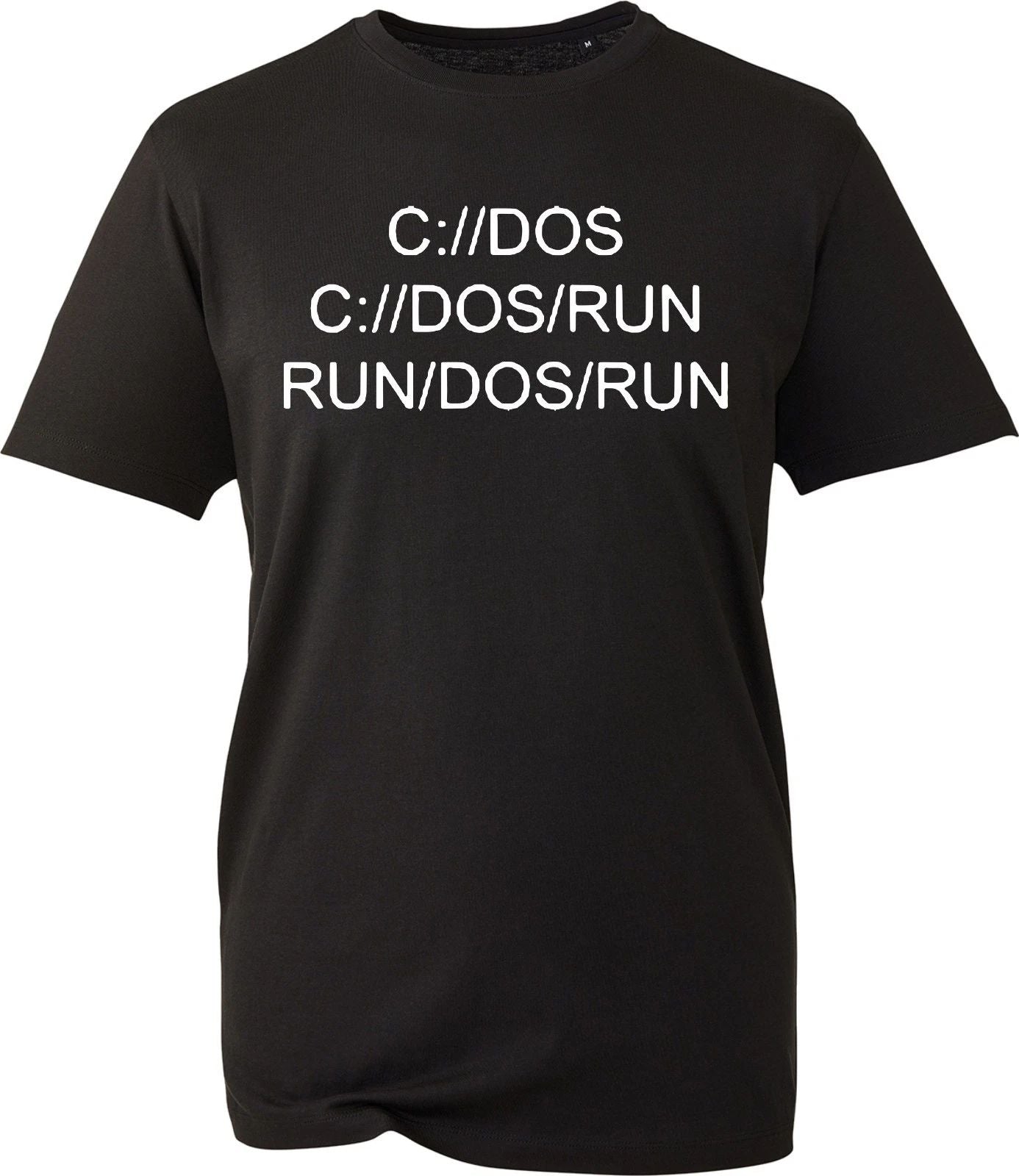 C:/DOS RUN RUN/DOS/RUN T-Shirt Retro Fun Computer Geek Nerd Programmer Mens Tee