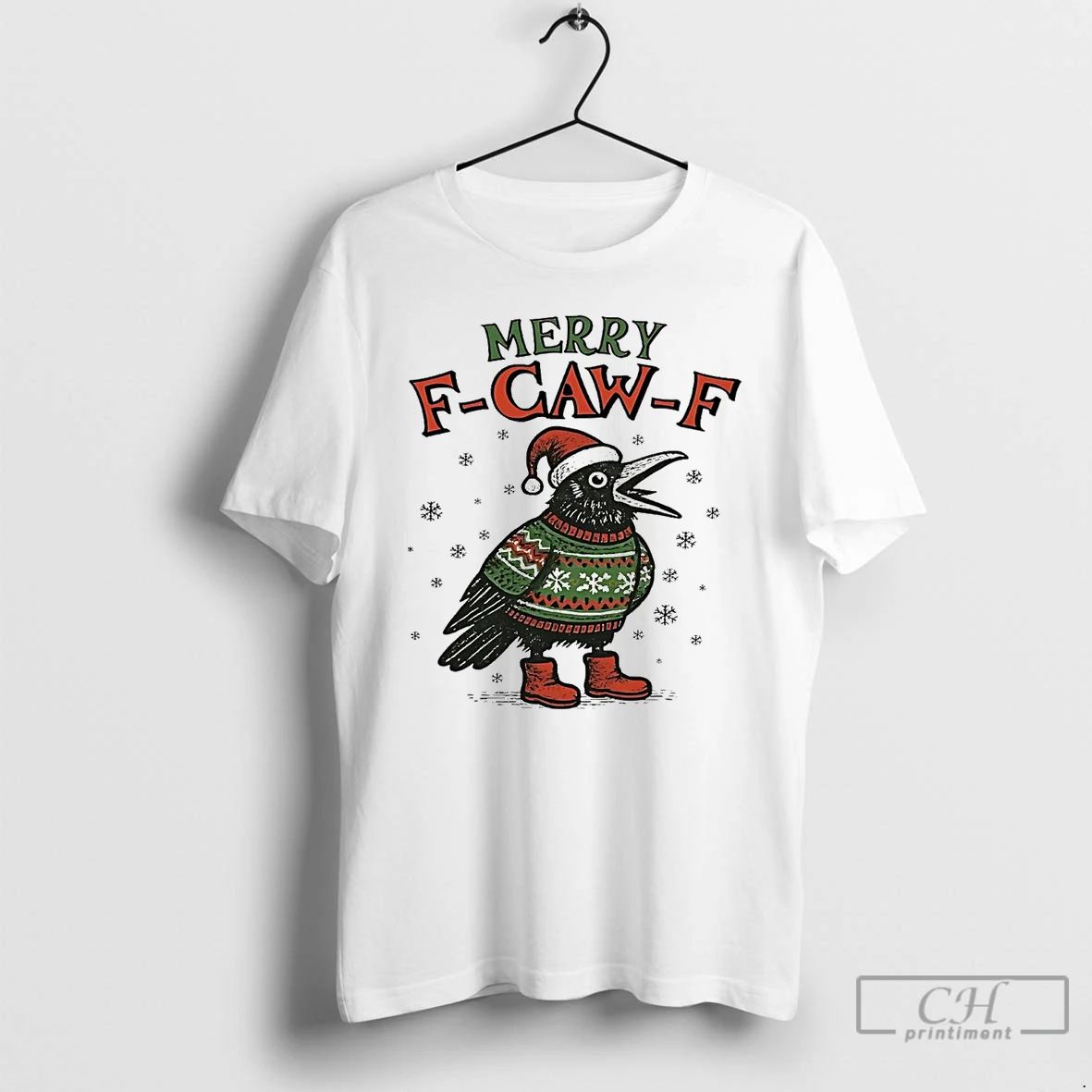Premium Crow Merry F Caw F Christmas T Shirts