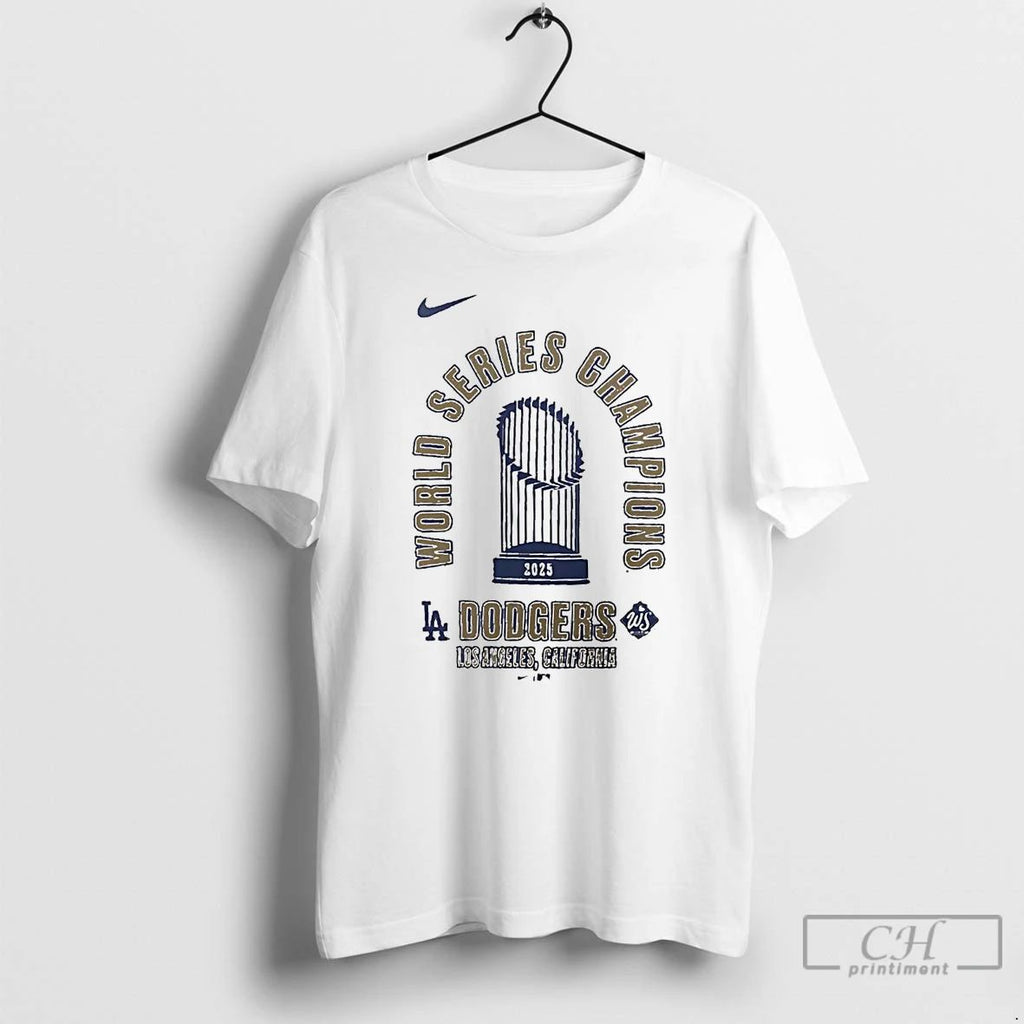 Premium Los Angeles Dodgers 2025 World Series Champions Trophy T Shirts
