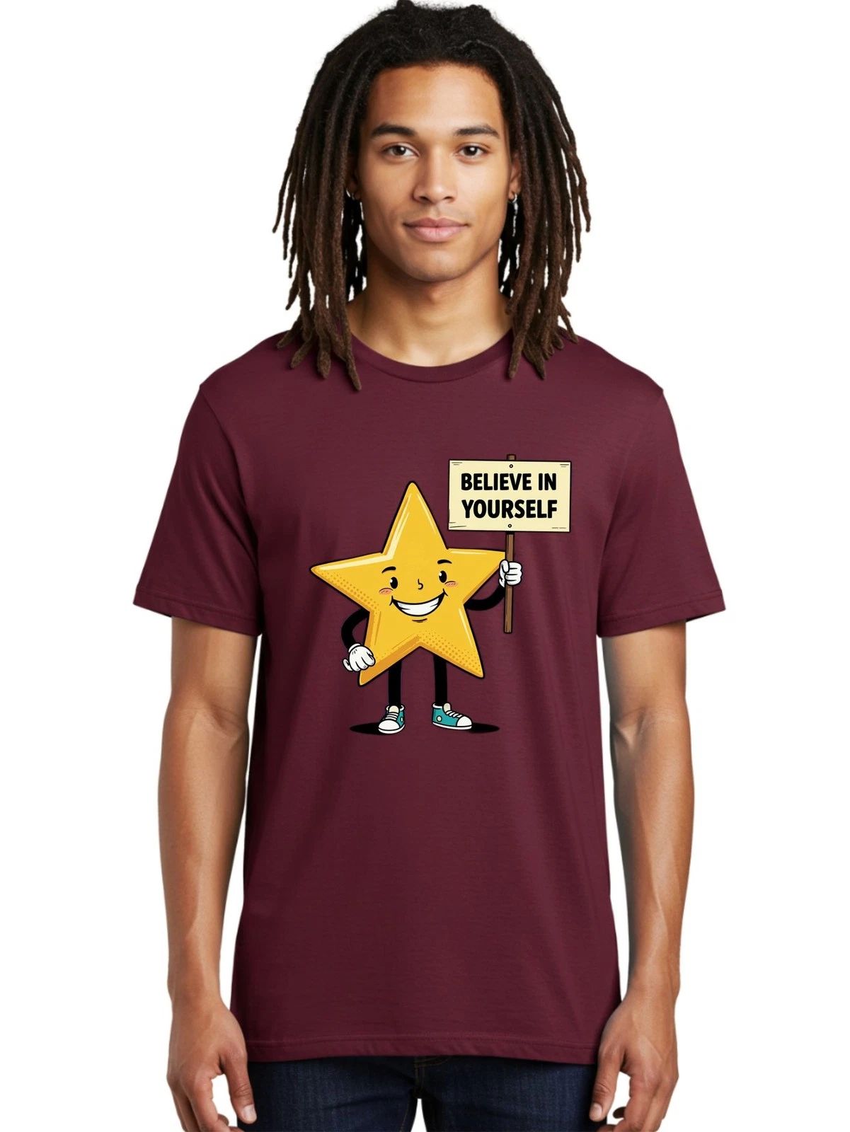 Believe-In-Yourself-4 Mens Graphic Tee, 100% Cotton, Casual Summer Wear