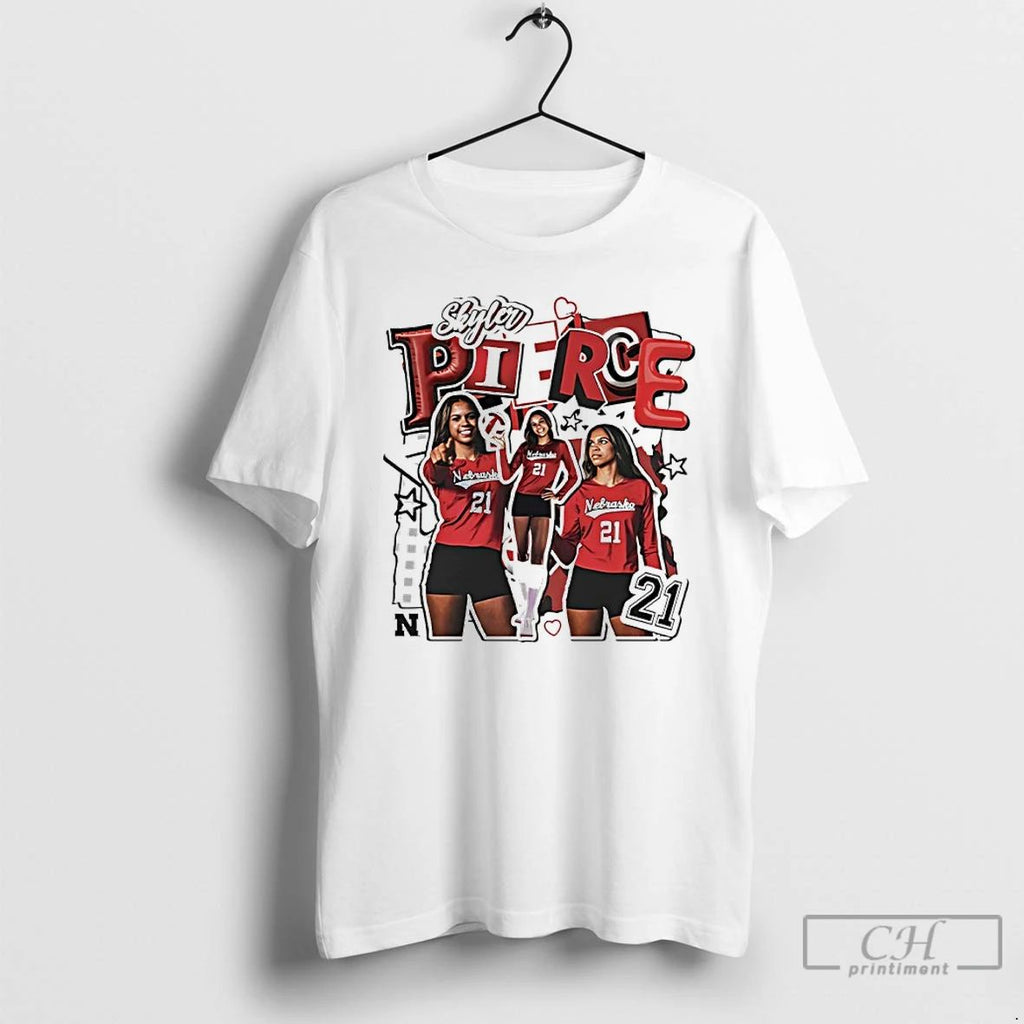 Classic Skyler Pierce Nebraska Volleyball Player Collage Graphic T Shirts